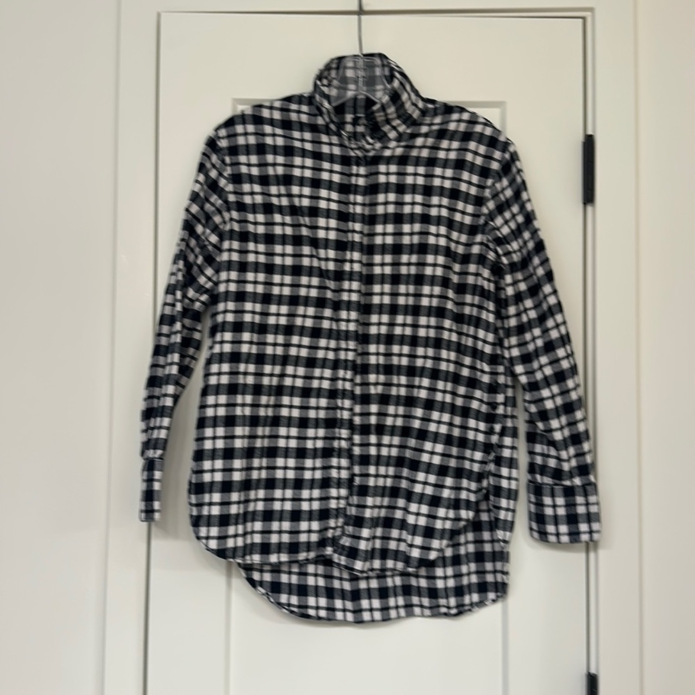 Madewell Flannel Button Down - size XS - black and white